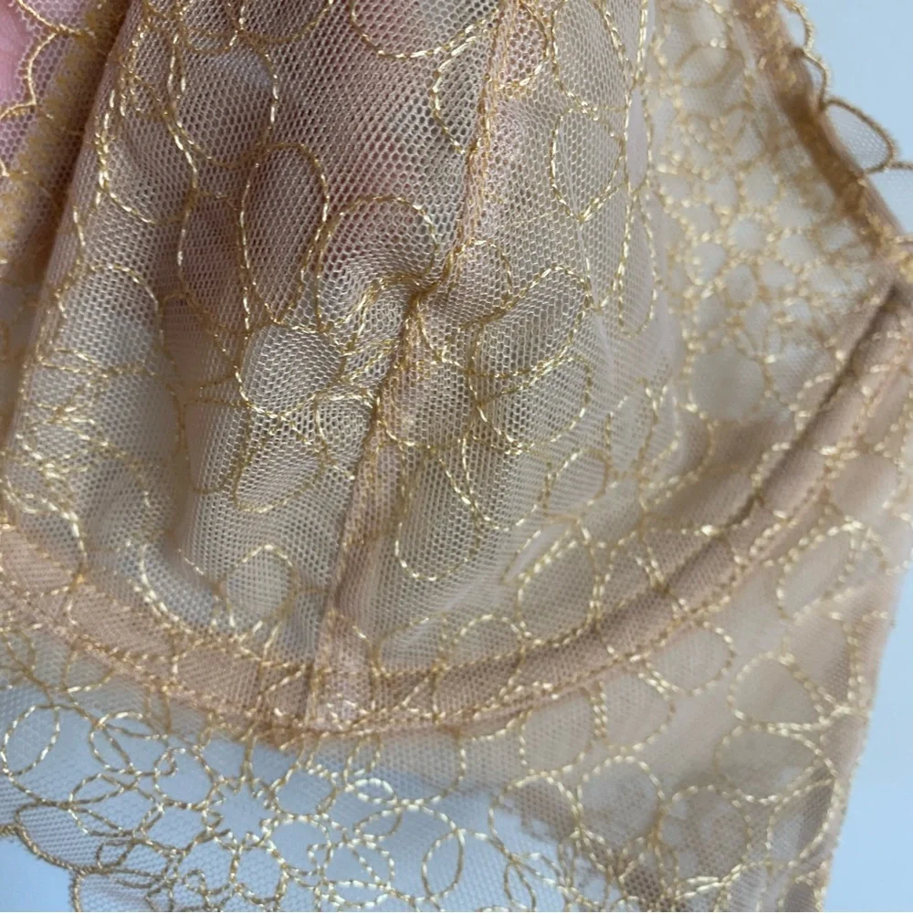 Free People Lucia Underwire Bra‎ Wheat Sunset New NWT 32 D